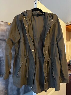 H&M Olive Green Anorak Hooded Jacket Size 14
